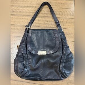 Jimmy Choo for H&M Black Leather Shoulder Bag Large Handbag, Rare Shoulder Bag